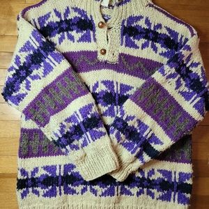 Ecuador Wool Vintage Sweater Button Up